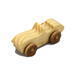 A small handmade wooden toy car hand-finished with a custom blend of mineral oil and waxes.