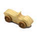 A small handmade wooden toy car hand-finished with a custom blend of mineral oil and waxes.