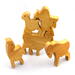 Handmade wooden toy stacking puzzle with five freestanding goats finished with a custom blend of nontoxic oils and waxes.