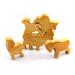 Handmade wooden toy stacking puzzle with five freestanding goats finished with a custom blend of nontoxic oils and waxes.
