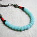 Sea Glass Bead and Leather Necklace