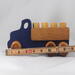This handmade wooden Lorry truck is finished with navy blue acrylic paint and Amber Shellac. It is one of five towable trucks in this collection, available in many colors and unfinished. Custom Orders are welcome.