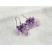 Light and dark amethyst cluster earrings in oxidized sterling silver.