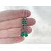 Faceted green onyx and faceted hematite earrings in sterling silver by MariesGems.