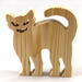 Halloween Cat Cutout, Handmade, Unfinished, Freestanding, and Ready to Paint, Wood Animal From My Snazzy Spooks Collection