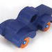 Toy Pickup Truck With Fat Fenders Handmade andA handmade wooden toy pickup truck with large fenders, painted in nontoxic navy blue and metallic sapphire blue and finished with non-marring amber shellac on the wheels. Painted Navy Blue