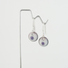 Petite Purple dot on White Enamel and Sterling Dangle Earrings