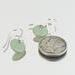 Petite Lichen Green Enamel and Sterling Dangle Earrings