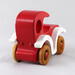 Wooden Toy Car Classic Vintage Style Sedan Painted Bright Red And White With Nonmaring Amber Shellac Wheels From My Bad Bob's Custom Motors Collection