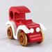 Wooden Toy Car Classic Vintage Style Sedan Painted Bright Red And White With Nonmaring Amber Shellac Wheels From My Bad Bob's Custom Motors Collection