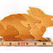 Bunny Rabbit Puzzle Handmade Large Simple Four Parts and Free Standing Finished With Mineral Oil