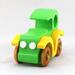 Wood Toy Car Model-T Sedan Handmade From My Bad Bob's Custom Motors Collection Bright Green and Yellow