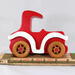 Wooden Toy Car Classic Vintage Style Coupe Painted Bright Red And White With Nonmaring Amber Shellac Wheels From My Bad Bob's Custom Motors Collection