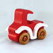 Wooden Toy Car Classic Vintage Style Coupe Painted Bright Red And White With Nonmaring Amber Shellac Wheels From My Bad Bob's Custom Motors Collection