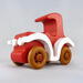 Wooden Toy Car Classic Vintage Style Coupe Painted Bright Red And White With Nonmaring Amber Shellac Wheels From My Bad Bob's Custom Motors Collection