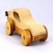 Wood Toy Car, Handmade Sport Coupe Finished with Two-Tone Clear and Amber Shellac, From My Speedy Wheels Collection