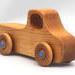 Toy Pickup Truck Handmade and Finished with Amber Shellac and Metallic Sapphire Blue Acrylic Paint; Pickup from My Play Pal Collection