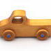 Toy Pickup Truck Handmade and Finished with Amber Shellac and Metallic Sapphire Blue Acrylic Paint; Pickup from My Play Pal Collection