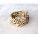Sandy earth tone beaded and braided cuff bracelet