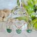 Green Aventurine Gold Colored Sterling Silver Earrings and Bracelet Jewelry Set