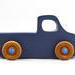 Wood Toy Pickup Truck Handmade And Finished with Military Blue and Metallic Sapphire Blue And Amber Shellac From My Play Pal Collection