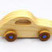 Handmade Wood Toy Car Finished with Clear Shellac and Metallic Blue Acrylic Paint, Classic 1957 Bug From My Play Pal Collection