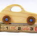 Handmade Wood Toy Car Finished with Clear Shellac and Metallic Blue Acrylic Paint, Classic 1957 Bug From My Play Pal Collection