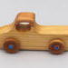 Wood Toy Pickup Truck Handmade and Finished with Amber Shellac and Metallic Sapphire Blue Paint From My Play Pal Collection