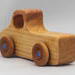 Wood Toy Pickup Truck Handmade and Finished with Amber Shellac and Metallic Sapphire Blue Paint From My Play Pal Collection