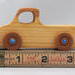 Wood Toy Pickup Truck Handmade and Finished with Amber Shellac and Metallic Sapphire Blue Paint From My Play Pal Collection