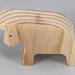 Handmade wooden bull toy cutout unpainted and ready to paint. It is free standing and stackable. From my Itty Bitty Animal Collection.