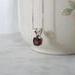Small Garnet Pendant in Sterling Silver, Fall Necklace Gift