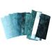 shades of teal quilting cotton, hand dyed small cut bundle, suitable for quilting and crafting