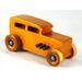 Handmade Wood Toy Car Hot Rod 1932 Sedan Finished With Amber Shellac And Trimmed With Metallic Saphire Blue And Black Acrylic Paint From My Hot Rod Collection