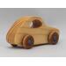 Handmade Wood Toy Car Hand Finished With Clear And Amber Shellac With Metallic Saphire Blue Acrylic Paint From My Play Pal Collection