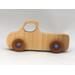 Handmade Wood Toy Pickup Truck Hand Finished With Clear and Amber Shellac And Trimmed With Metallic Saphire Blue Acrylic Paint