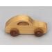 Handmade Wood Toy Car Hand Finished With Clear And Amber Shellac And Trimmed With Metallic Saphire Blue Acrylic Paint