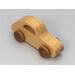 Handmade Wood Toy Car Hand Finished With Clear And Amber Shellac And Trimmed With Metallic Saphire Blue Acrylic Paint