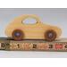 Handmade Wood Toy Car Hand Finished With Clear And Amber Shellac And Trimmed With Metallic Saphire Blue Acrylic Paint