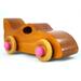 Handmade Wood Toy Bat Car Hand Finished With Amber Shellac And Hot Pink Acrylic Paint From My Play Pal Collection