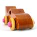 Handmade Wood Toy Bat Car Hand Finished With Amber Shellac And Hot Pink Acrylic Paint From My Play Pal Collection