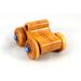 Wood Toy Monster Truck Handmade Form Hardwood and Finished With Amber Shellac With Metallic Saphire Blue Trim.