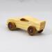 Handmade Wood Toy Car Finished With A Custom Blend Of Mineral Oil, Beeswax, And Other Waxes, Amber Shellac, And Metallic Sapphire Blue Acrylic Paint From My Itty Bitty Car Collection.