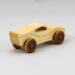 Handmade Wood Toy Car Finished With A Custom Blend Of Mineral Oil, Beeswax, And Other Waxes, Amber Shellac, And Metallic Sapphire Blue Acrylic Paint From My Itty Bitty Car Collection.