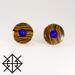 Bocote wooden stud earrings front view