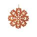 Handmade Rustic Snowflake Style Christmas Tree Ornament Made From Reclaimed Wood Lightly Sanded and Finished With Clear Shellac