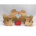 Wood Topical Birds Family Freestanding Stacking Puzzle, Handmade from Premium Hardwood And Hand Finished with Clear Shellac and Bright Red Acrylic Paint