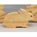 Wooden toy rabbit puzzle featuring a mama and baby bunny. The puzzle is handmade and has a clear shellac finish.