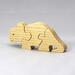 Handmade Wood Dinosaur Puzzle Triceratops Simple Three Piece Puzzle Finished With Mineral Oil and Bees Wax Wooden Animal