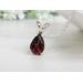Garnet Pear Cut Necklace in Sterling Silver